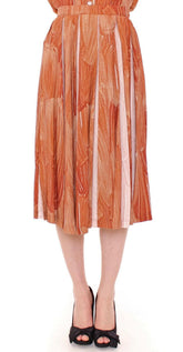 Licia Florio Brown Orange Below Knee Full Skirt -   -  Licia Florio.